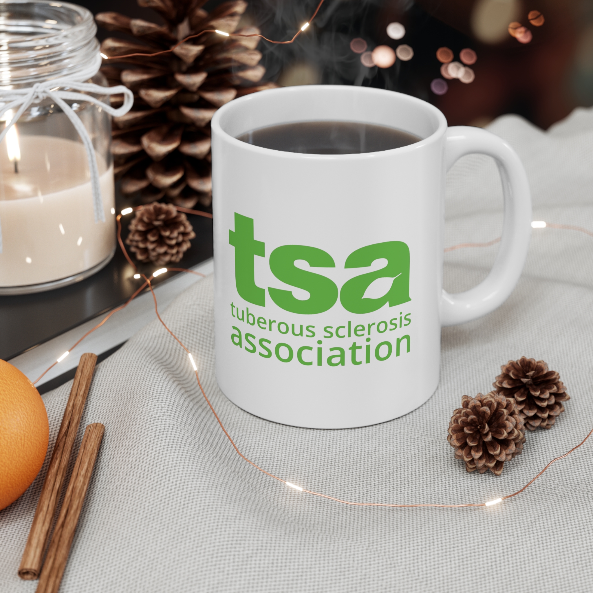 TSA Ceramic Coffee Cups - 11oz & 15oz Green Logo - Image 4